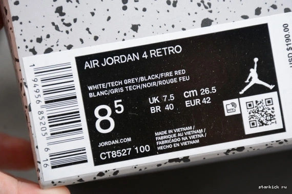 CT8527-100 Air CT8527-100 4 Retro (2021) Oreo White Jordan 1222